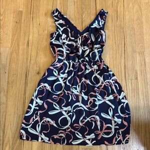 H&M Navy orange white ribbon Mini Dress